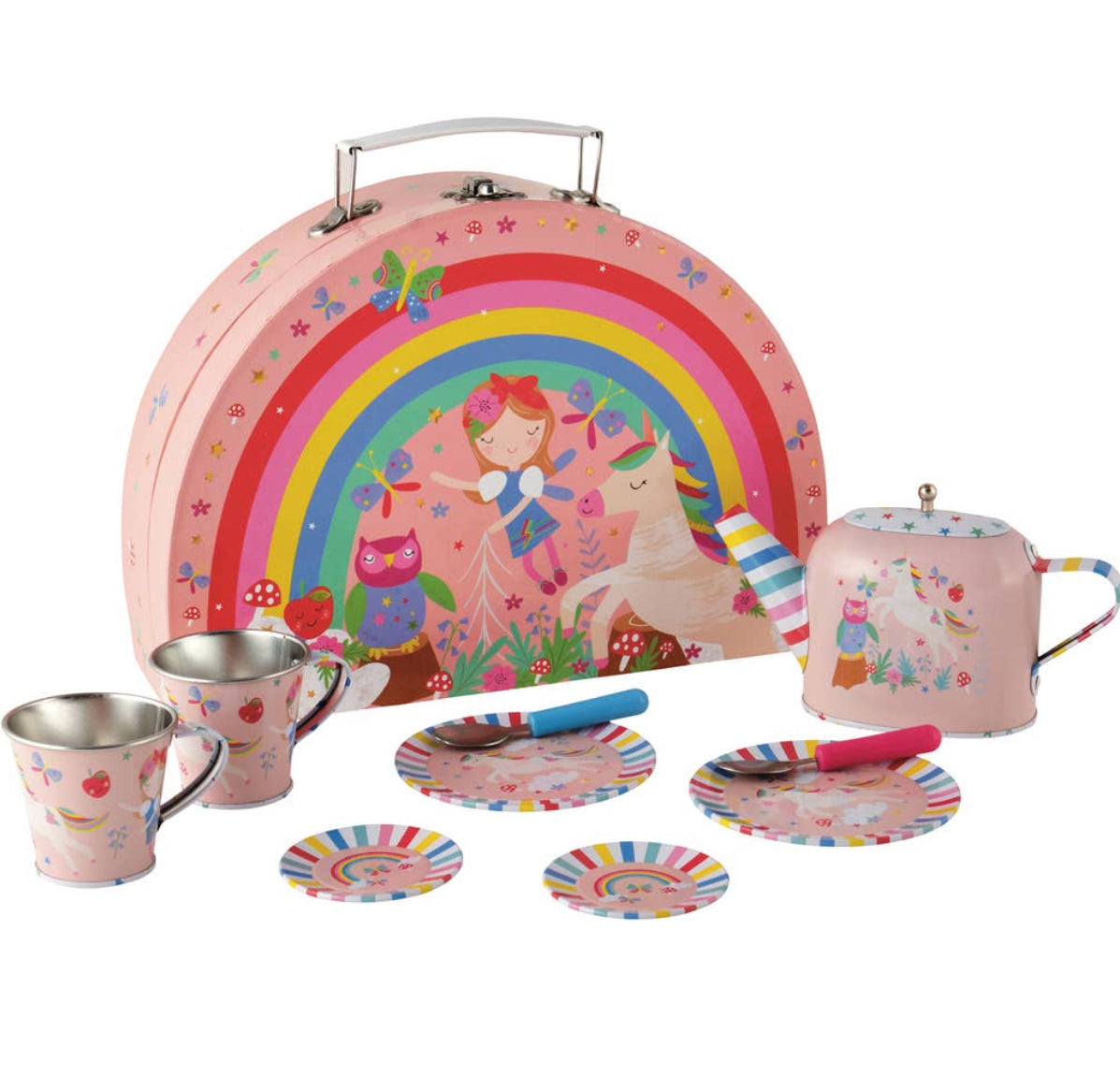 10pc. Rainbow Fairy Tin Tea Set